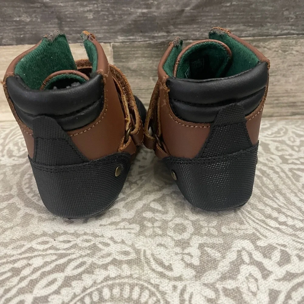 Polo Ralph Lauren Baby Boys Brown Conquered Crib Boots Size 3 USA RL100707